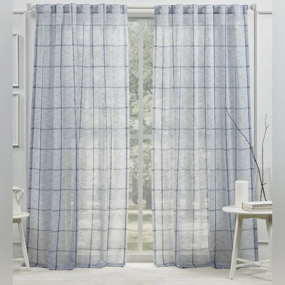 Ralph Lauren Rubin Sheer Back Tab Rod Pocket Curtain Panel - 54x84